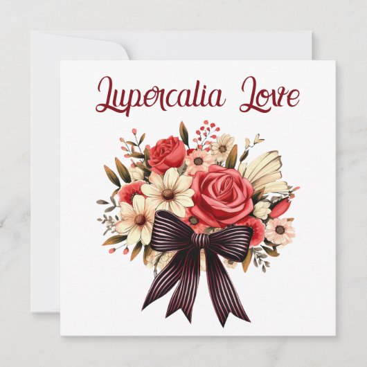 Lupercalia Vintage Gothic Retro Bouquet Valentine Feestdagenkaart (Voorkant)