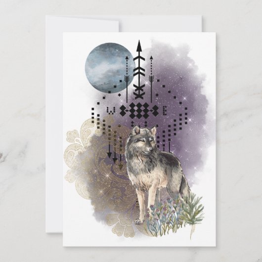 Lupercalia Wolf Moon Magick Arrows & Stars Feestdagenkaart (Voorkant)
