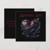 Lupercalia Zwarte Draden Hart Valentijn Feestdagenkaart (Voorkant / Achterkant)