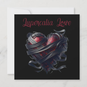 Lupercalia Zwarte Draden Hart Valentijn Feestdagenkaart