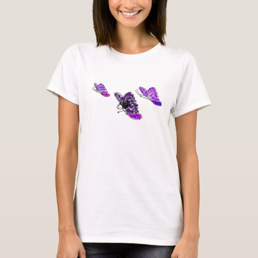Lupie Lucy paarse butterflies over het shirt (Voorkant)