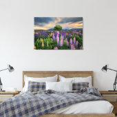 Lupin Field in Nieuw-Zeeland Canvas Afdruk (Insitu (Slaapkamer))