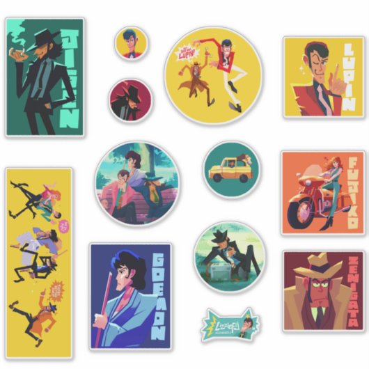 Lupin III 12 sticker set (Voorkant)