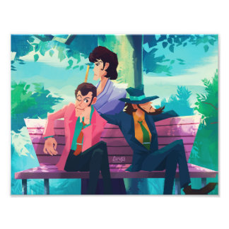 Lupin III the third bench boys print Foto Afdruk