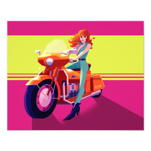 Lupin III the third Fujiko bike print Foto Afdruk (Voorkant)