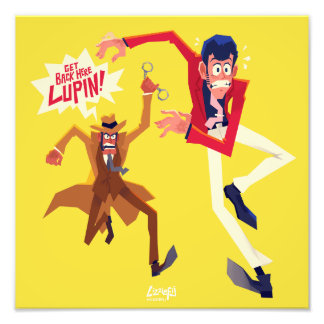 Lupin III the third Zenigata chase print Foto Afdruk
