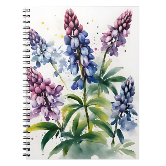 Lupin - Watercolor flowers Notitieboek (Voorkant)