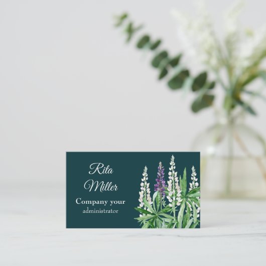 Lupinbloem Visitekaartje (Staand voorkant)