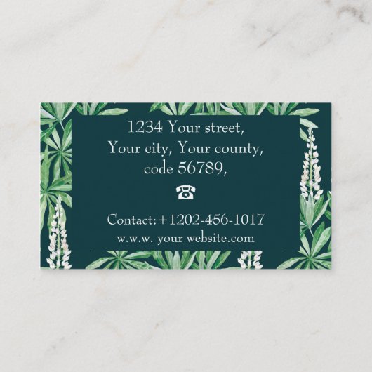 Lupinbloem Visitekaartje (Achterkant)