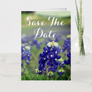 Lupine Blauwe Bloemen Texas Bloemstuk Bruiloft Folie Wenskaart