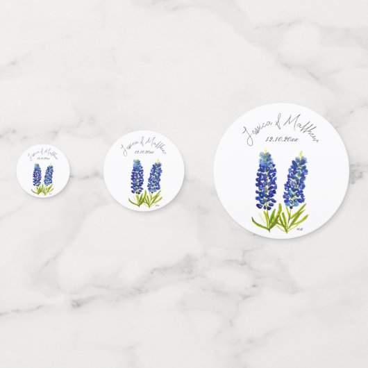 Lupine Blauwe bloemige waterverf bruiloften Confetti (Voorkanten)