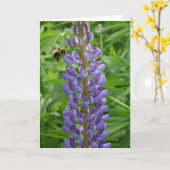 Lupine en bij notecard kaart (Gele Bloem)