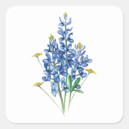 Lupine en wilde bloemen vierkante sticker