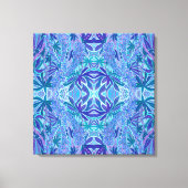 Lupine Flower Bohemian Arabesque Pattern Blue Blau Canvas Afdruk (Voorkant)
