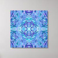 Lupine Flower Bohemian Arabesque Pattern Blue Blau