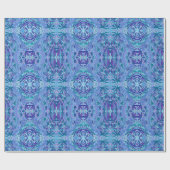 Lupine Flower Bohemian Boho Arabesque Pattern Blue Cadeaupapier (Vlak)