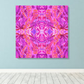 Lupine Flower Bohemian Boho Arabesque Pattern roze Canvas Afdruk (Insitu (Houten vloer))
