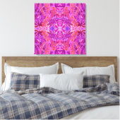 Lupine Flower Bohemian Boho Arabesque Pattern roze Canvas Afdruk (Insitu (Slaapkamer))