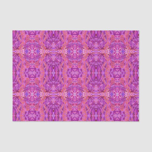 Lupine Flower Bohemian Boho Arabesque Pattern roze Tissuepapier (Voorkant)
