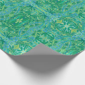 Lupine Flowers Bohemian Arabesque Pattern Green Cadeaupapier (Hoek)