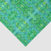 Lupine Flowers Bohemian Arabesque Pattern Green Ti Tissuepapier (Detail)