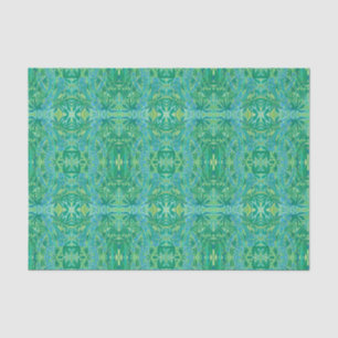 Lupine Flowers Bohemian Arabesque Pattern Green Tissuepapier