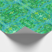 Lupine Flowers Bohemian Arabesque Pattern Green WR Cadeaupapier (Hoek)