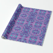 Lupine Flowers Bohemian Arabesque Pattern Violet Cadeaupapier (Uitgerold)