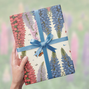 Lupine Flowers Butterflies  bloemontwerp Cadeaupapier