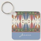 Lupine Flowers n Butterflies  Monogram Sleutelhanger (Voorkant)