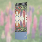 Lupine Flowers n Butterflies  Monogram Thermosbeker