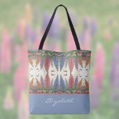 Lupine Flowers n Butterflies  Monogram Tote Bag