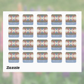 Lupine Flowers n Butterflies Monogram Vierkante Sticker