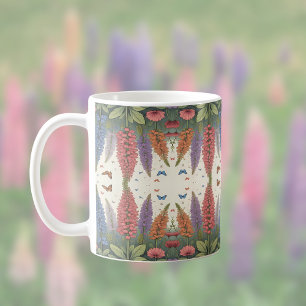 Lupine Flowers n Butterflies  Patroon Koffiemok