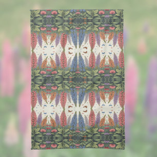 Lupine Flowers n Butterflies  Patroon Theedoek