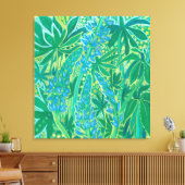 Lupine Flowers, Summer Wildflower Painting Canvas Afdruk (Insitu (Woonkamer))