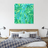 Lupine Flowers, Summer Wildflower Painting Canvas Afdruk (Insitu (Slaapkamer))