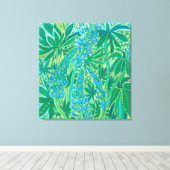 Lupine Flowers, Summer Wildflower Painting Canvas Afdruk (Insitu (Houten vloer))