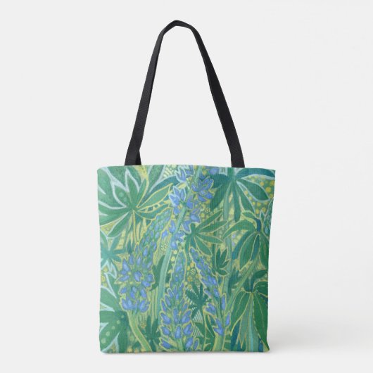 Lupine Flowers, Summer Wildflower Painting Tote Bag (Achterkant)