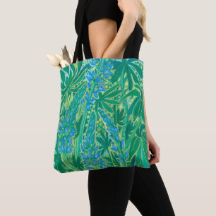 Lupine Flowers, Summer Wildflower Painting Tote Bag