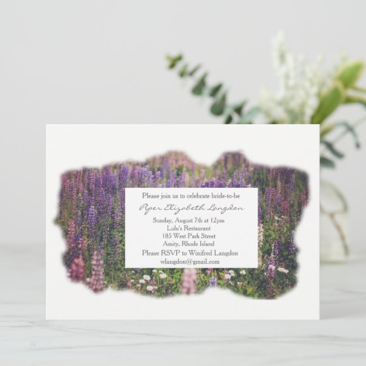 Lupine Invitation Kaart (Staand voorkant)