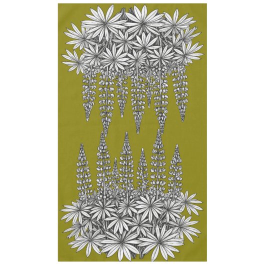 Lupine Mosterd Gele Botanische Tafelkleed (Voorkant)