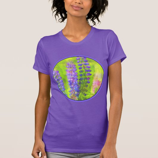 Lupine Painting - Original Flower Art T-shirt (Voorkant)