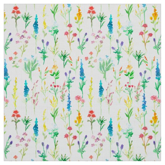 Lupine papavers Wilde bloempitten Stof (Swatch)