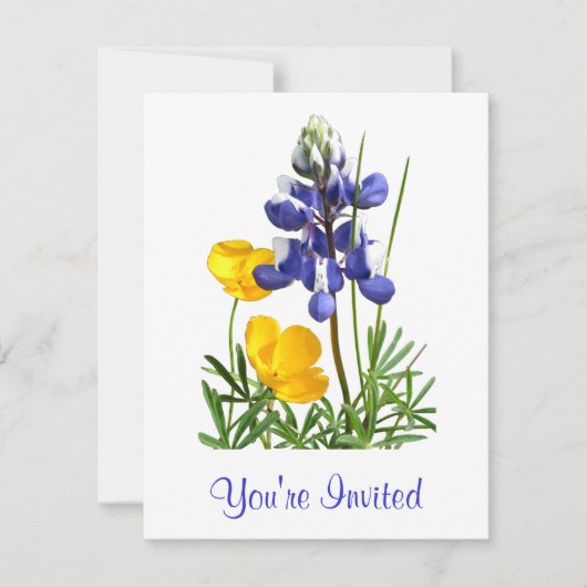 Lupine Poppies Invitation Kaart (Voorkant)