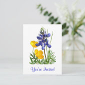 Lupine Poppies Invitation Kaart (Staand voorkant)