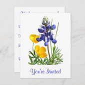 Lupine Poppies Invitation Kaart (Voorkant / Achterkant)