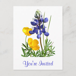 Lupine Poppies Invitation Kaart