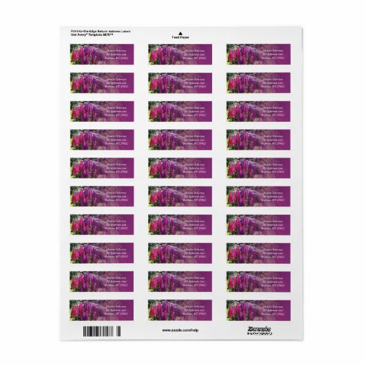 Lupine Return Address Label (Full Sheet)