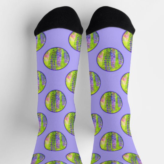 Lupine Schilderen Originele Wildflower Art Sokken (Top)